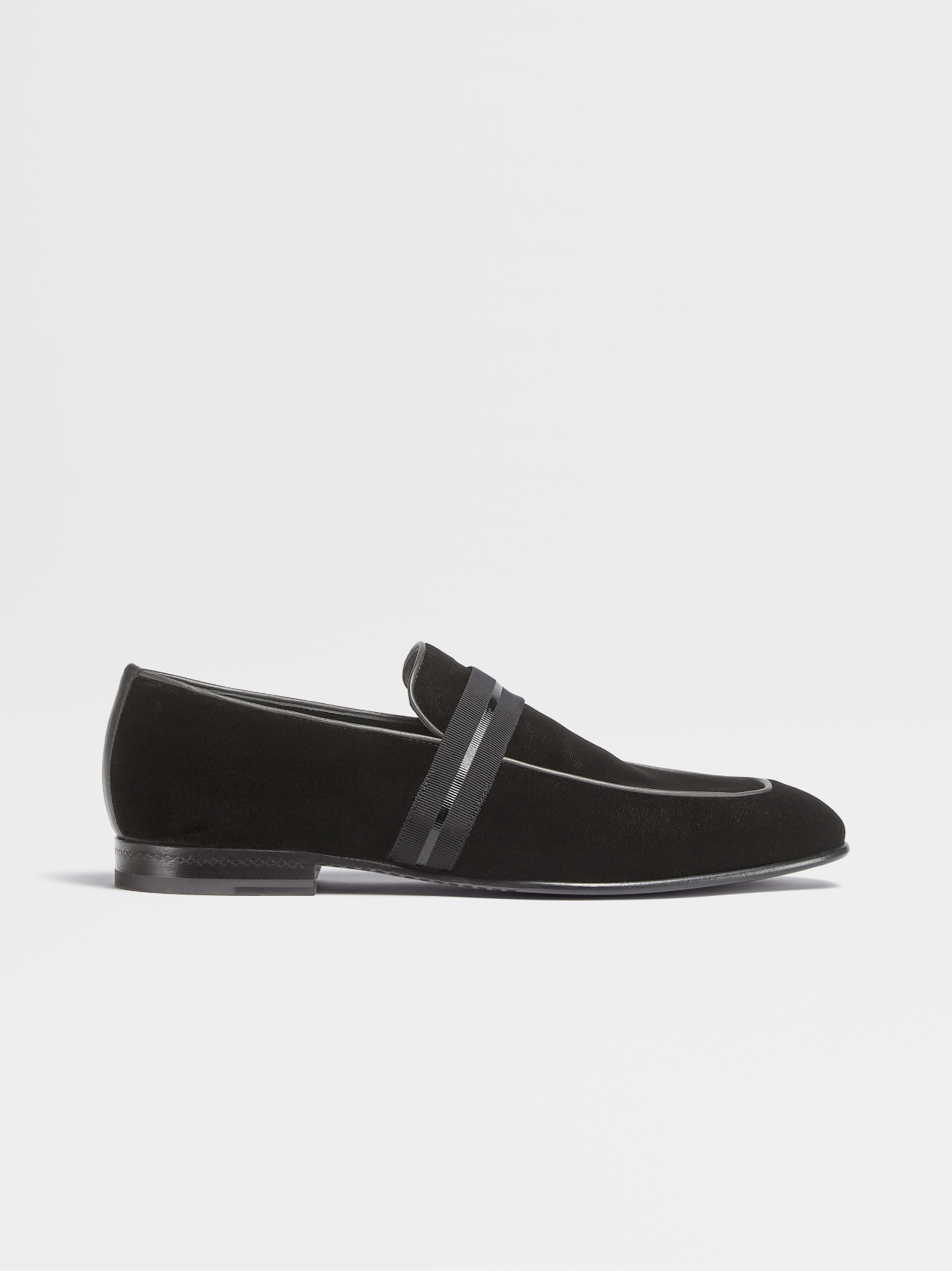 Black Velvet Lido Slip On Loafers